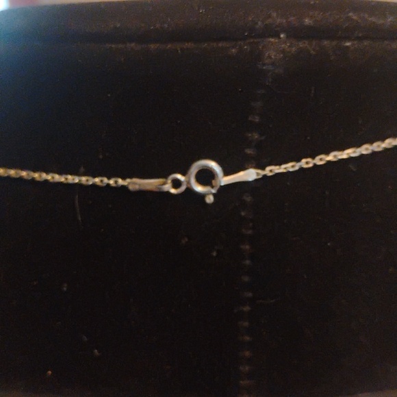 925 Stamped Sterling Silver And 925 CZ Disc Pendant Necklace Total Length 18" - Picture 5 of 7